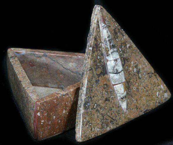 Fossil Orthoceras Box (Triangle) - Stoneware #35267